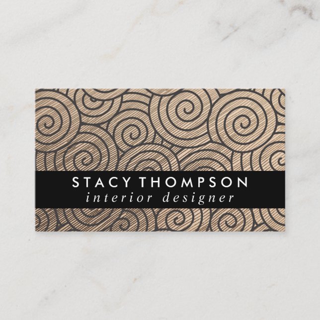 Carte De Visite Design Motif moderne Swirl (Devant)