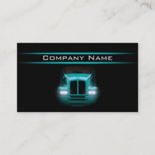 Carte De Visite Design noir Cyan Camion avant plus lumineux dispos