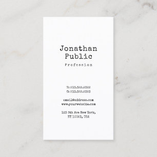 Carte De Visite Design nostalgique minimaliste Plain Retro tendanc