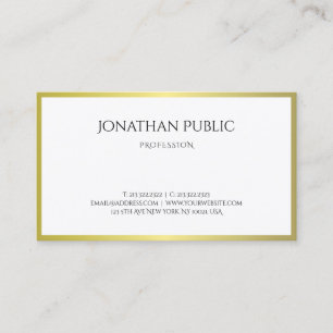 Carte De Visite Design or moderne Plain Luxe Professional