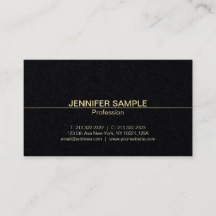 Carte De Visite Design professionnel Elegant Black Gold Luxe