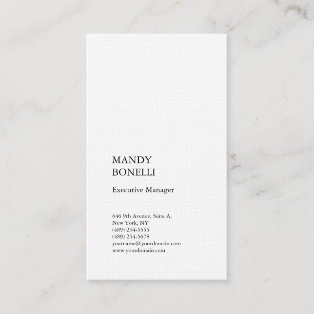 Carte De Visite Design professionnel élégant lin moderne luxe tend (Devant)
