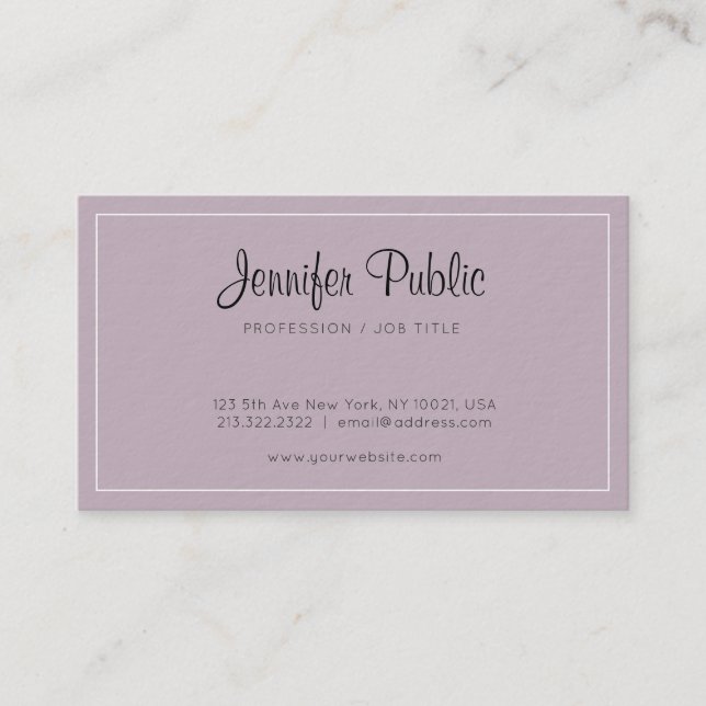Carte De Visite Design professionnel élégant Luxe Premium épais (Devant)