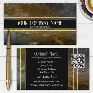 Carte De Visite Design professionnel Gold Metallic QR