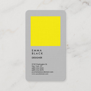 Carte De Visite Design professionnel Linen Jaune Gris