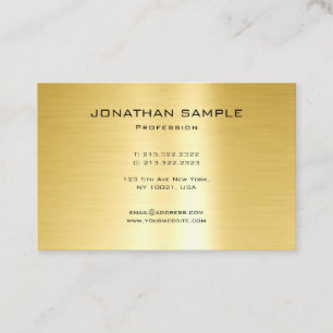Carte De Visite Design professionnel minimaliste moderne Gold Plai