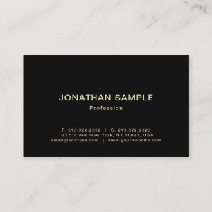 Carte De Visite Design professionnel moderne Elégant Black Gold