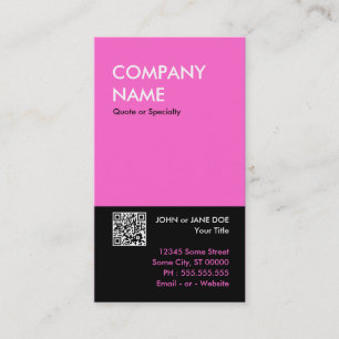 Carte De Visite design rose en gras votre propre code QR