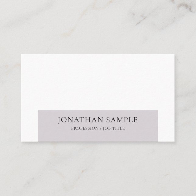 Carte De Visite Design simple élégant professionnel moderne uni (Devant)