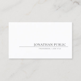 Carte De Visite Design simple et créatif Elégant Blanc Plaine tend