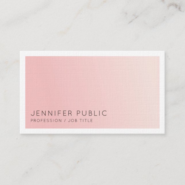 Carte De Visite Design simple et élégant Design tendance rose pâle (Devant)