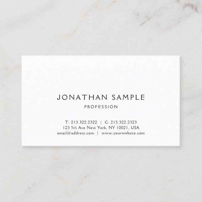 Carte De Visite Design simple et moderne Facile à rendre mignon (Devant)