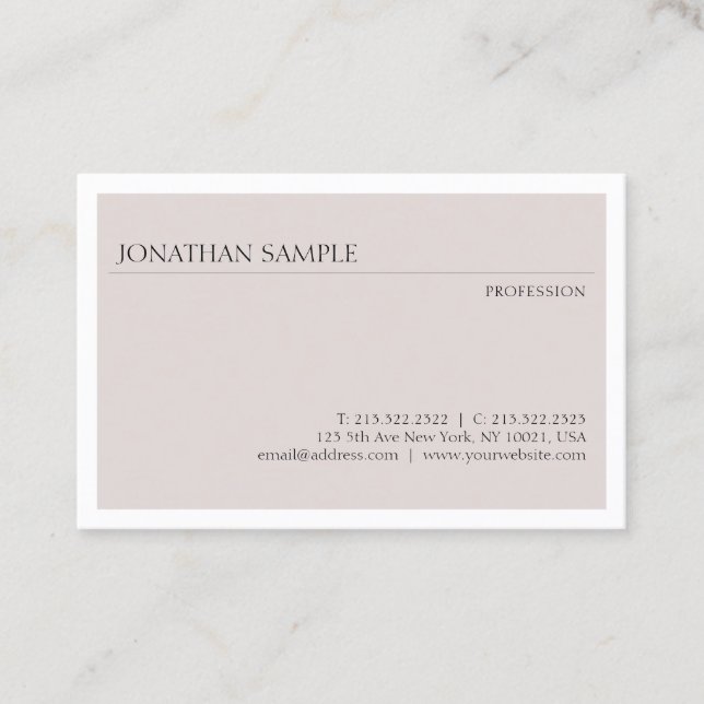 Carte De Visite Design simple et moderne Modèle professionnel élég (Devant)