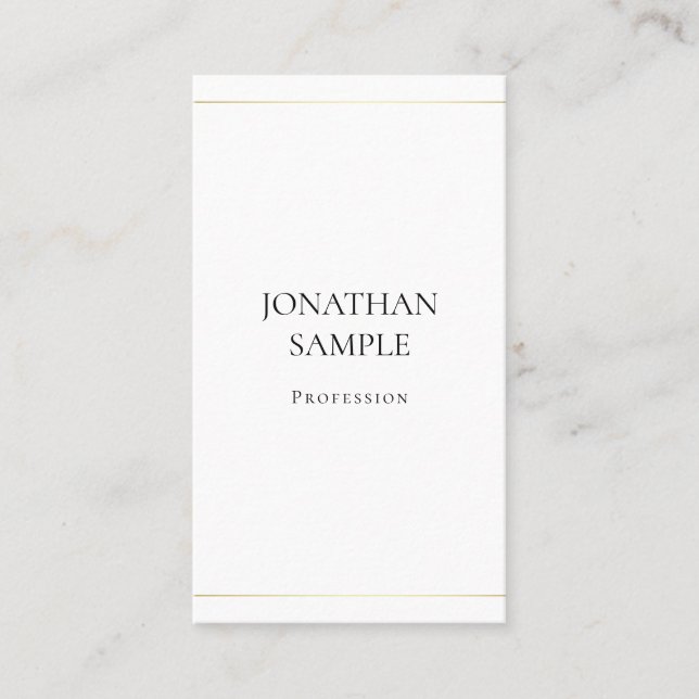 Carte De Visite Design simple et tendance Elégant Plaine Luxe Mode (Devant)