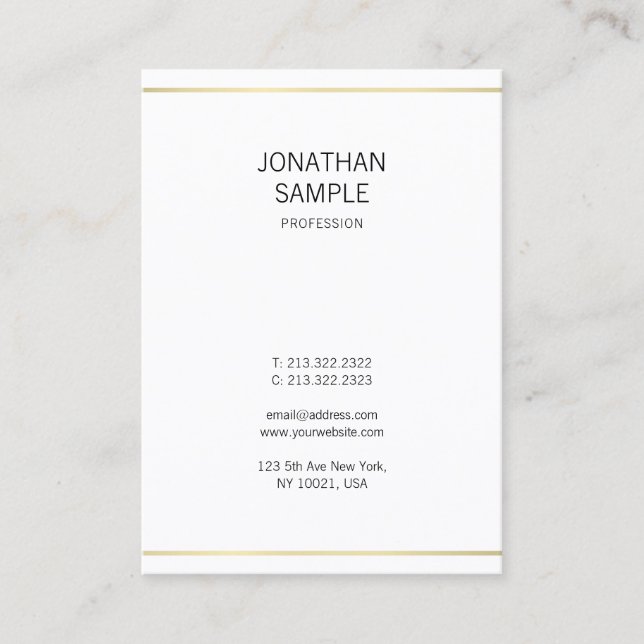 Carte De Visite Design simple moderne Design élégant Or profession (Devant)