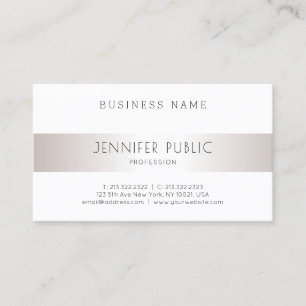 Carte De Visite Design simple moderne élégant argent semi-brillant