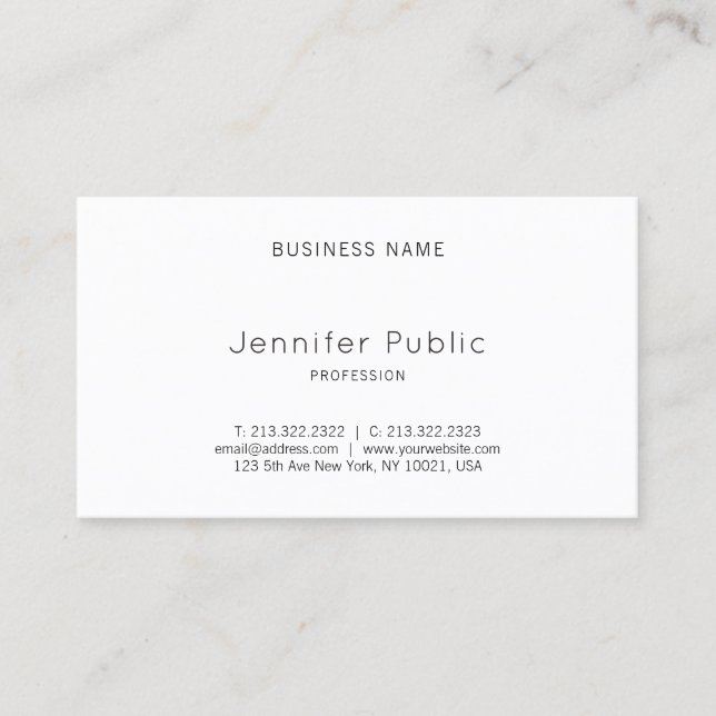Carte De Visite Design simple moderne élégant et professionnel (Devant)