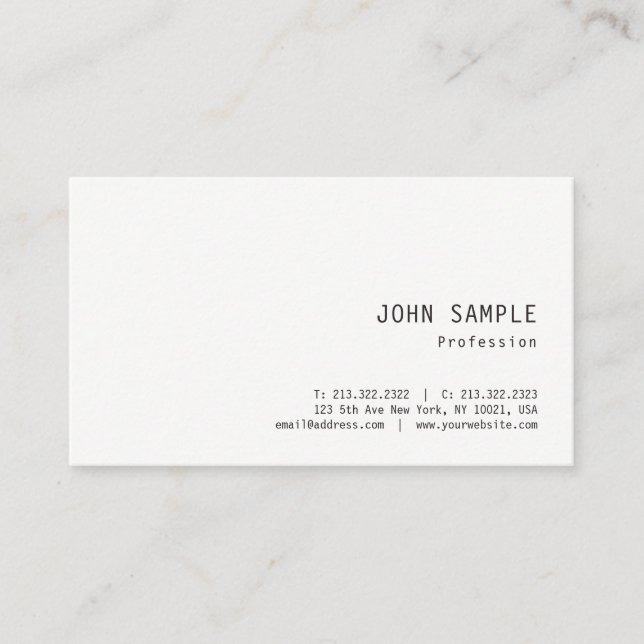 Carte De Visite Design simple tendance Professionnel Élégant Modèl (Devant)