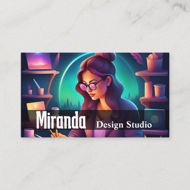Carte De Visite Design Studio Graphic Desinger Social Media Art (Devant)
