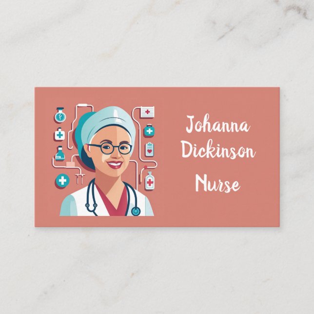 Carte De Visite design sympa pour les infirmières (Devant)