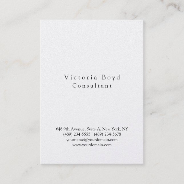 Carte De Visite Design tendance Plain Simple Professional (Devant)