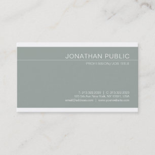 Carte De Visite Design tendance Vert minimaliste Design Luxe Chic