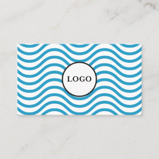 Carte de visite design vague bleue Bondi blanche