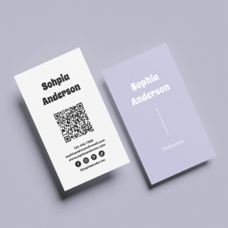 Carte De Visite Design vertical moderne | Code QR et liens sociaux