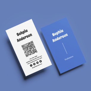 Carte De Visite Design vertical moderne Code QR et liens sociaux