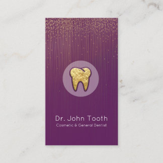 Carte De Visite Désignation dentaire moderne Purple Gold