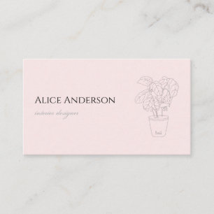Carte De Visite Designer d'intérieur minimaliste rose poudré