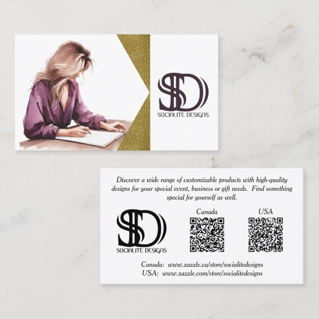 Carte De Visite Designs socialites promotionnels V1 (Devant / Derrière)