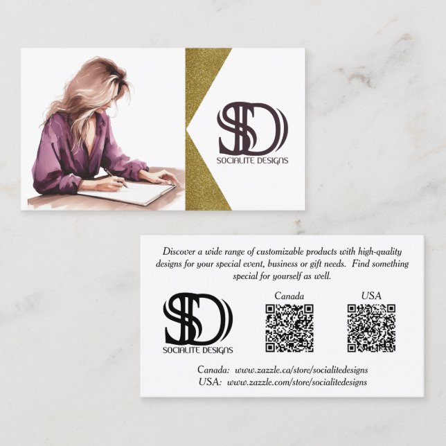 Carte De Visite Designs socialites Promotionnels V2 (Devant / Derrière)