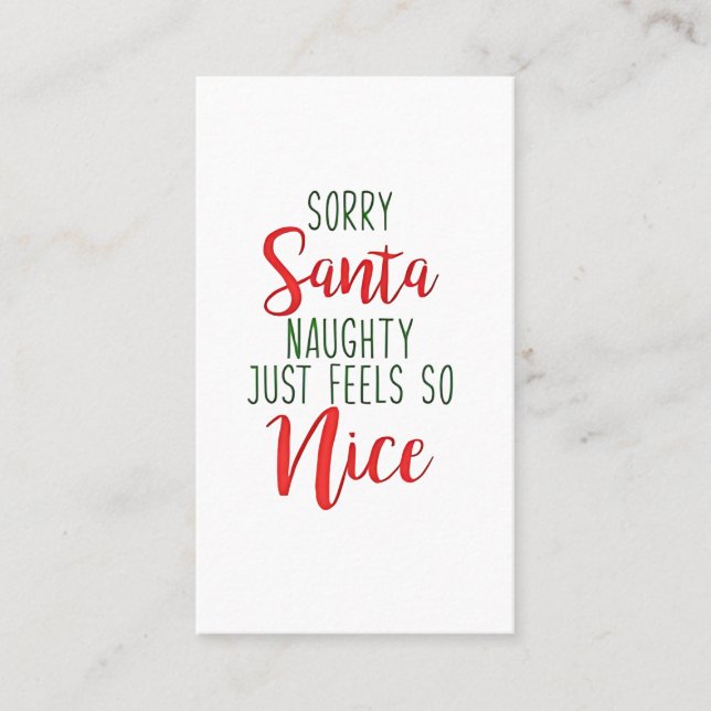 Carte De Visite Désolé Santa, vilain se sent si bien (Devant)