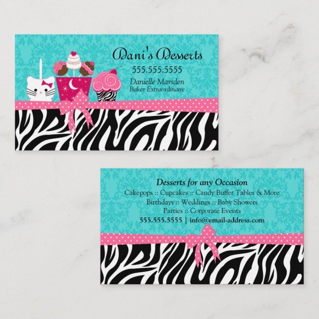 Carte De Visite Desserts de boulangerie (Devant / Derrière)