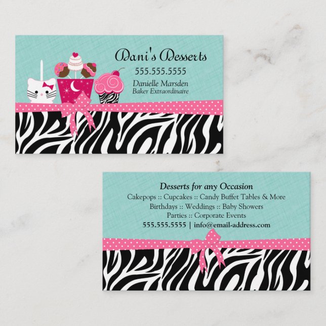 Carte De Visite Desserts de boulangerie (Devant / Derrière)