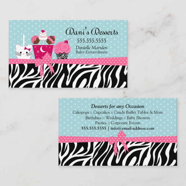 Carte De Visite Desserts de boulangerie (Devant / Derrière)