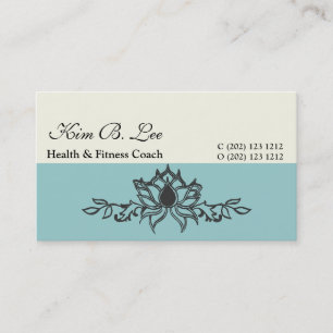 Carte De Visite Dessin à la main Lotus Floral Yoga Instructeur