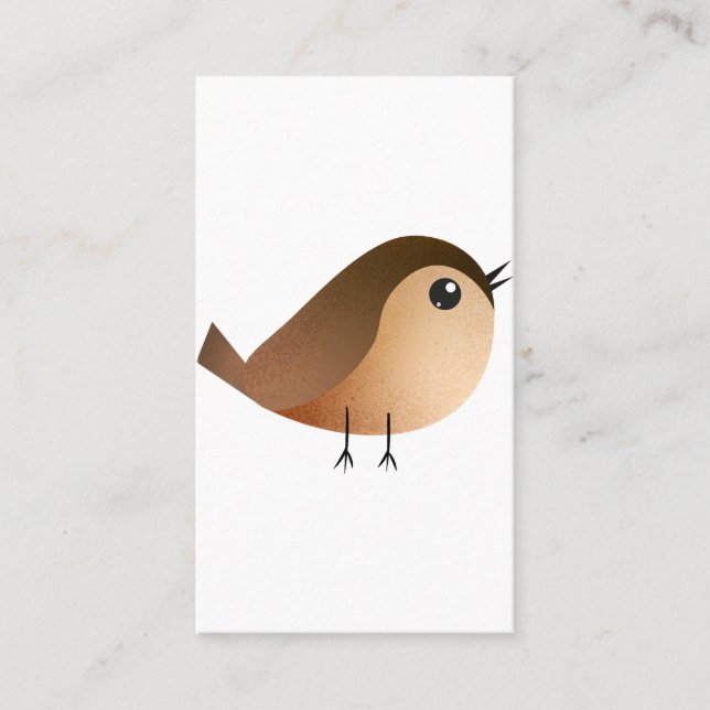Carte De Visite Dessin animé d'oiseau moineau (Devant)
