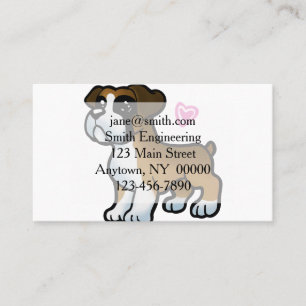 Carte De Visite dessin animé du chiot boxer allemand choisir la