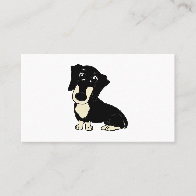 Carte De Visite dessin animé en noir et crème (Devant)