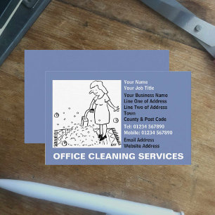 Carte De Visite Dessin animé pour services de nettoyage de bureaux