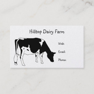 Carte De Visite Dessin au trait vache du Holstein : Laiterie,