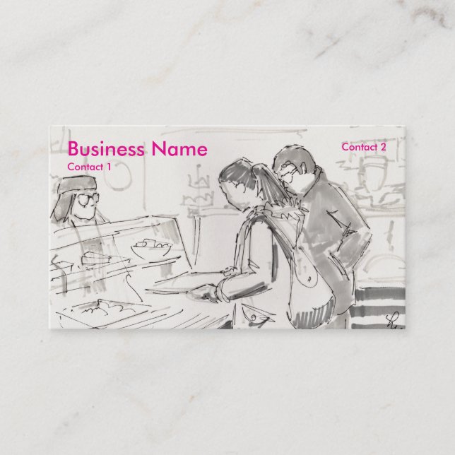 Carte De Visite Dessin de cafétéria (Devant)