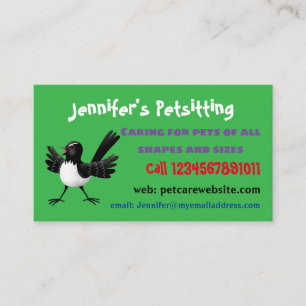 Carte De Visite Dessin de l'Australien Willie Wagtail