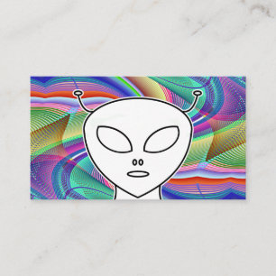 Carte De Visite Dessin de ligne Alien gris