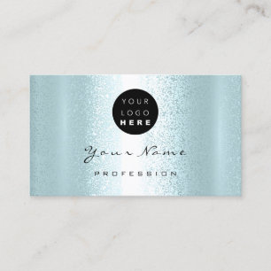 Carte De Visite Dessin de maquillage de logos Coiffures Bleu profe
