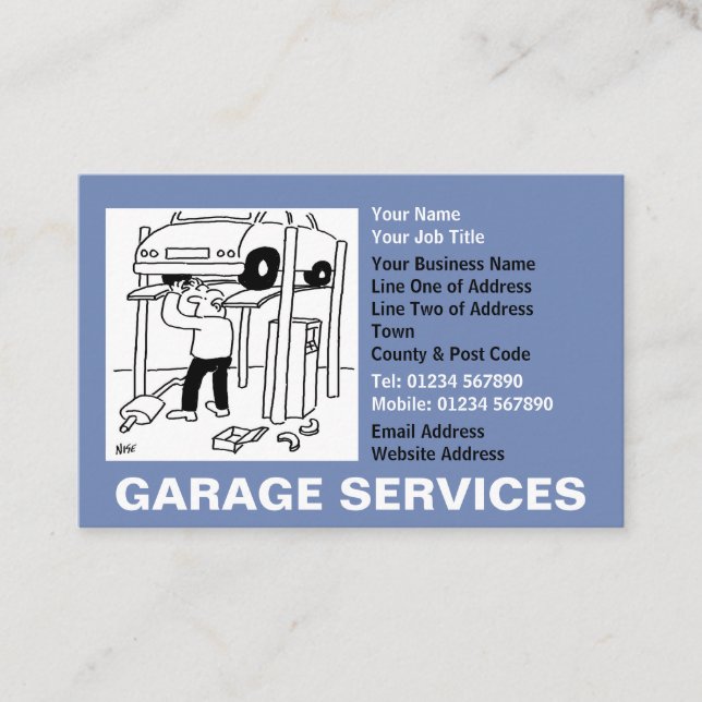 Carte De Visite Dessin de services de garage (Devant)