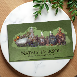 Carte De Visite Dessin des herbes et des incrustations