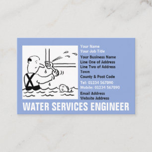 Carte De Visite Dessin d'ingénieur en services d'eau